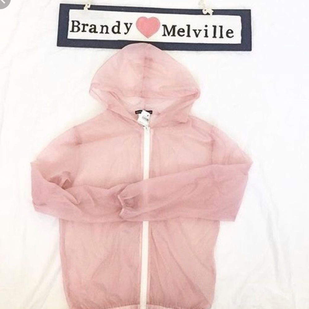 Brandy Melville Scar Pink Windbreaker